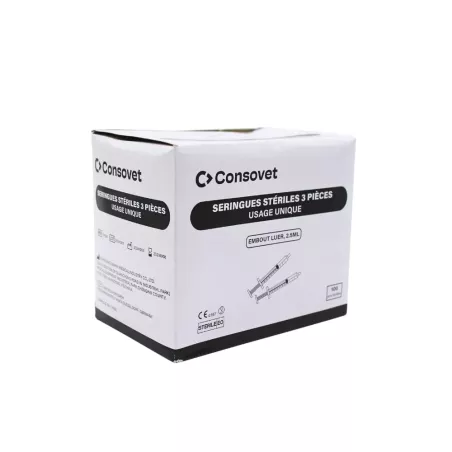 Seringue hypodermique 3 pièces sans aiguille
